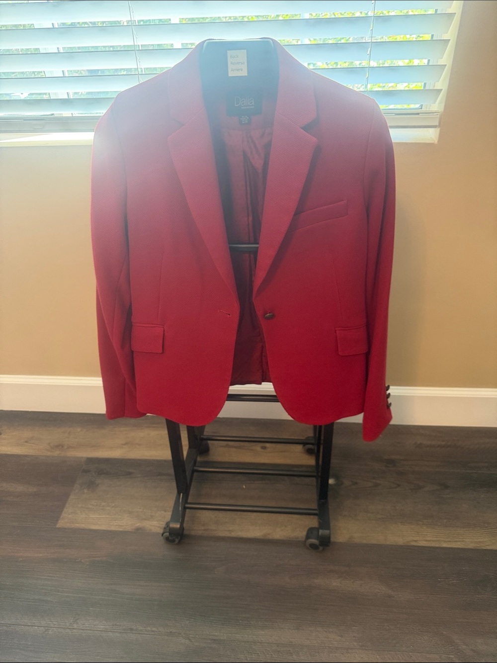 Dalia Red Women’s Single-Breasted Blazer with Notch Lapel